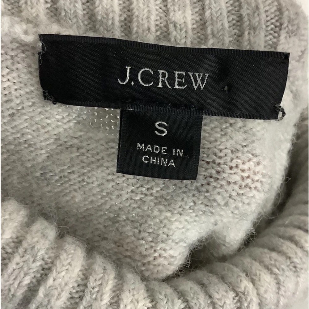 J Crew Sz S Wide Stripe Turtleneck In Super Soft Yarn Alpaca Blend Green Gray - Picture 6 of 8